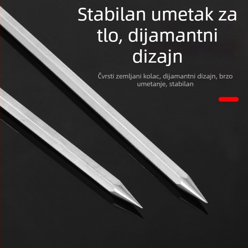 Stalak za štapove od nehrđajućeg čelika s dijamantnim umetkom u tlo, gumiran, višenamjenski stalak za kišobran i duga bacanja