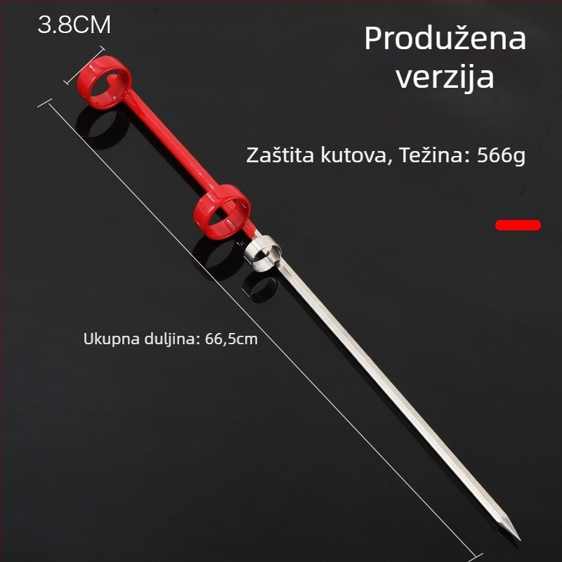 Stalak za štapove od nehrđajućeg čelika s dijamantnim umetkom u tlo, gumiran, višenamjenski stalak za kišobran i duga bacanja