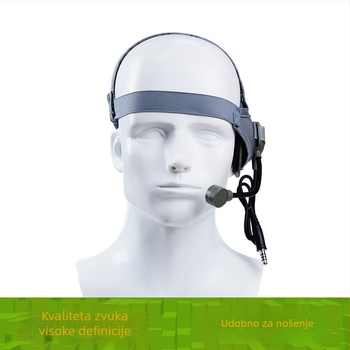 Wosport taktički headset za glavu, jedno uho, za vanjske operacije i kampiranje