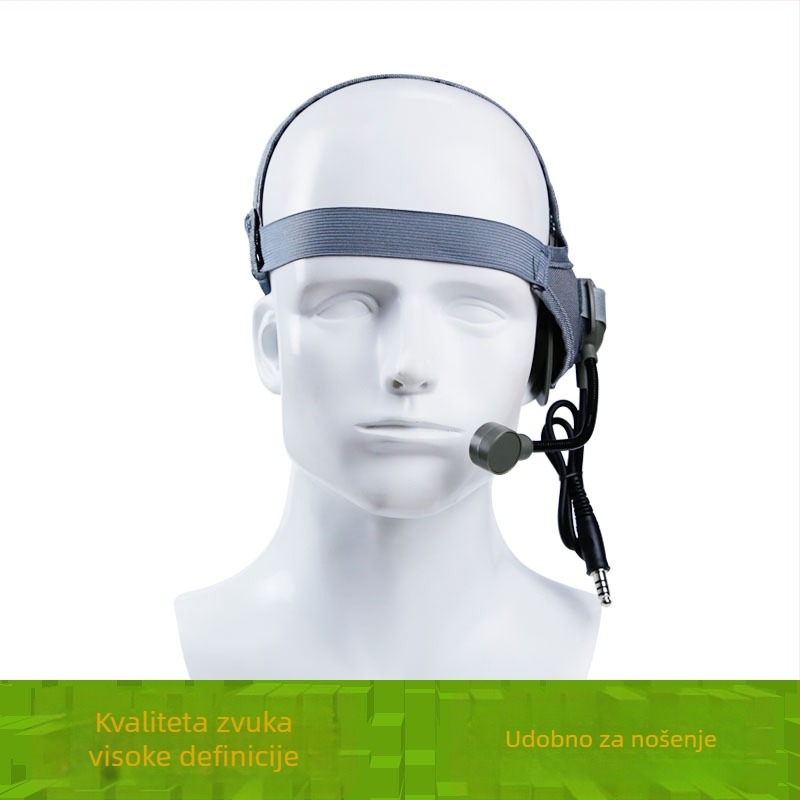 Wosport taktički headset za glavu, jedno uho, za vanjske operacije i kampiranje