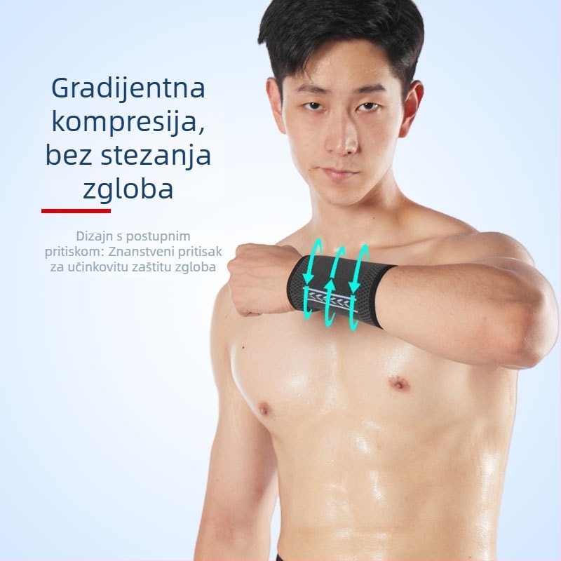 Muška sportska narukvica za zglob, pletena, upija znoj, kompresijska podrška zgloba za košarku, dizanje utega i badminton