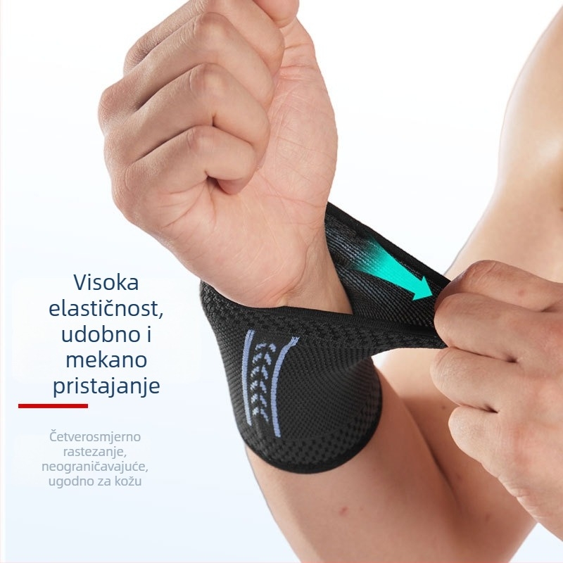 Muška sportska narukvica za zglob, pletena, upija znoj, kompresijska podrška zgloba za košarku, dizanje utega i badminton