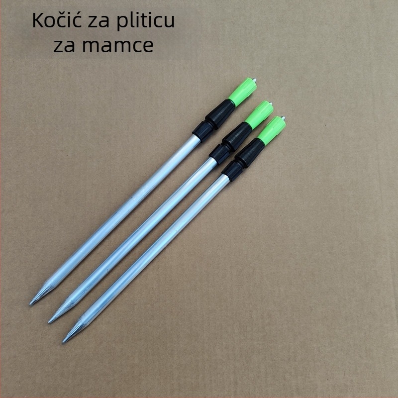 Dvodijelni teleskopni zemljani držač za posudu s mamcima, od aluminija