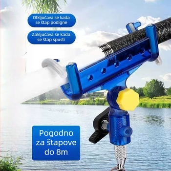 Ojačani držač štapova za ribolov, morska postolja s automatskim zaključavanjem, dvostruka namjena, ugradna u tlo, multifunkcionalno