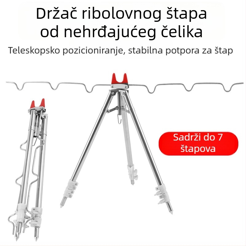 Nerđajući čelik morska štapa držač, teleskopijski trojnožni stalak