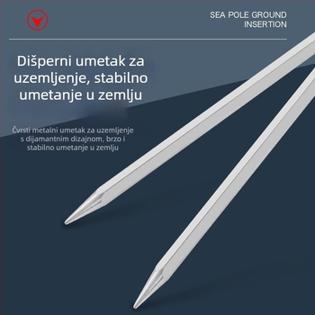 50 cm nehrđajući čelični nosač za štap za ribolov, baza u obliku romba s gumiranim premazom, metalni jednostavan nosač s dvostrukim prstenom
