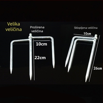 Vijak od nehrđajućeg čelika umbrella fork za ribolovni kišobran, 3-zub, čvrst, produžena osnova kišobrana, dodatak za kišobran za ribolov