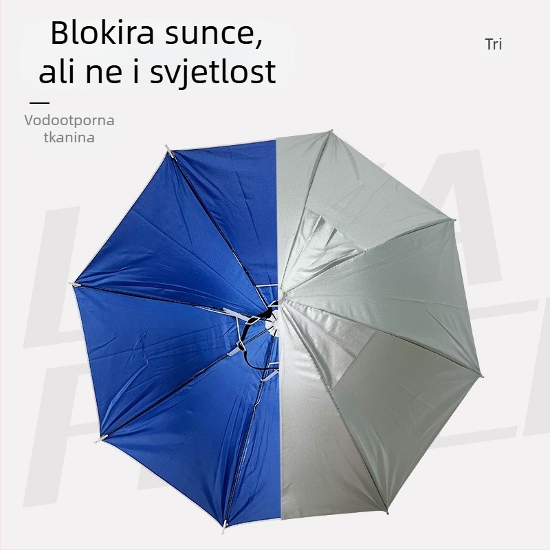 Kapa-umbrela za ribolov – dvostruka upotreba protiv sunca i kiše, kapa s ugrađenom kišnom zaštitom, jednodijelna konstrukcija s preklopnom zaštitom od kiše