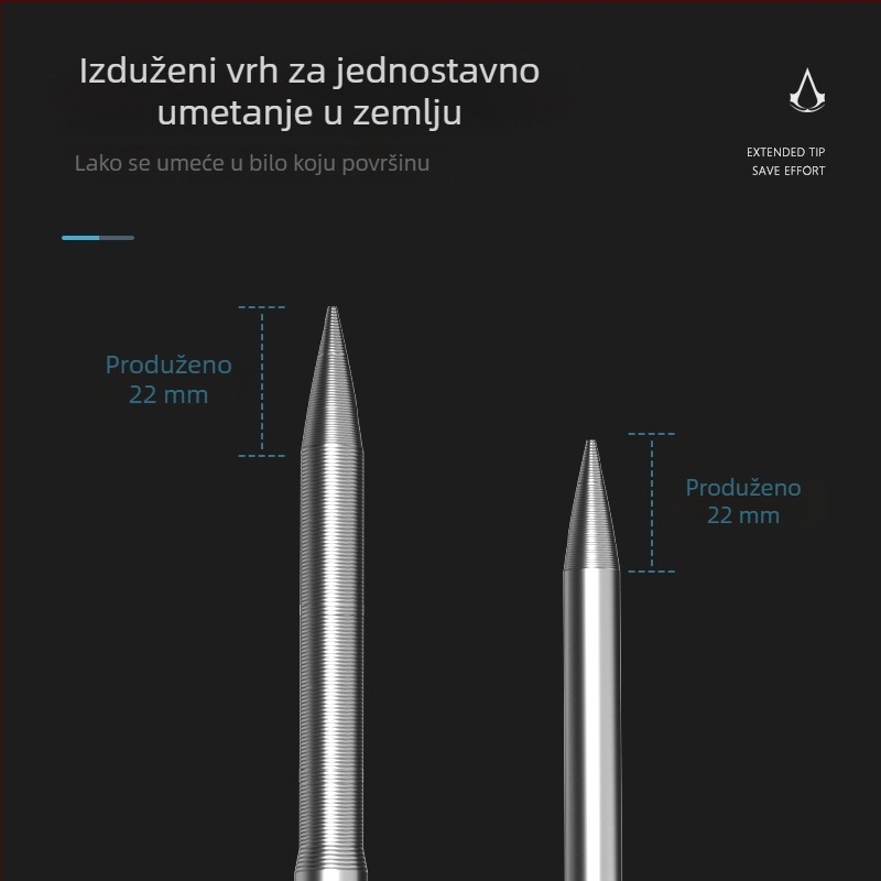 Woding zemljani klin za ribolovnu kišobranu, sprječava rotaciju, čvrst i izdržljiv, produžen i debeli, s dvije noge