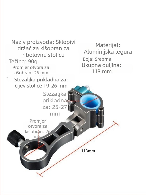 Sklopivi držač kišobrana za ribarsku stolicu, odvojivi univerzalni nosač kišobrana