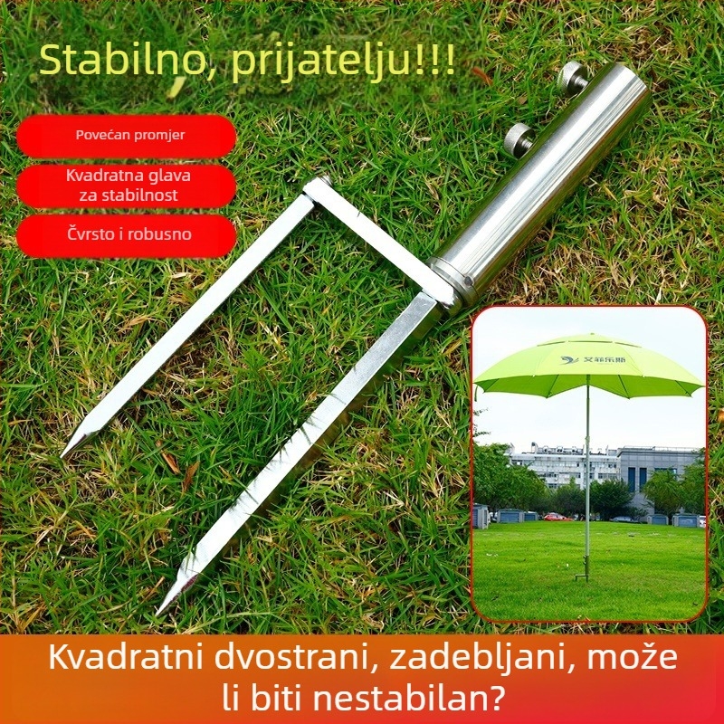 Wei Guan nehrđajući čelik – zemni klin za ribolovni kišobran, višenamjenski stalak