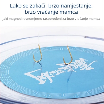 Potpuno magnetska posuda za mamac i kutija za ribolov, tri u jednom, kompaktna mini verzija s posudom za mamac u obliku diska
