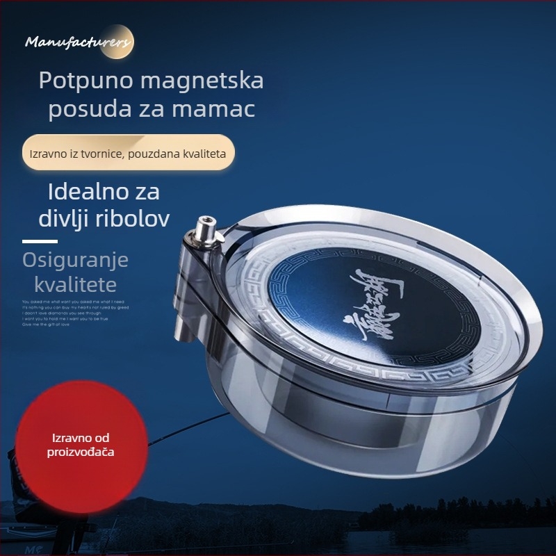 Potpuno magnetska posuda za mamac i kutija za ribolov, tri u jednom, kompaktna mini verzija s posudom za mamac u obliku diska