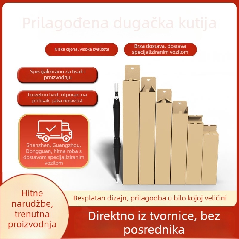 Pravokutna kartonska kutija za kišobran, štap za ribolov i suho cvijeće – izuzetno čvrsta valovita kutija