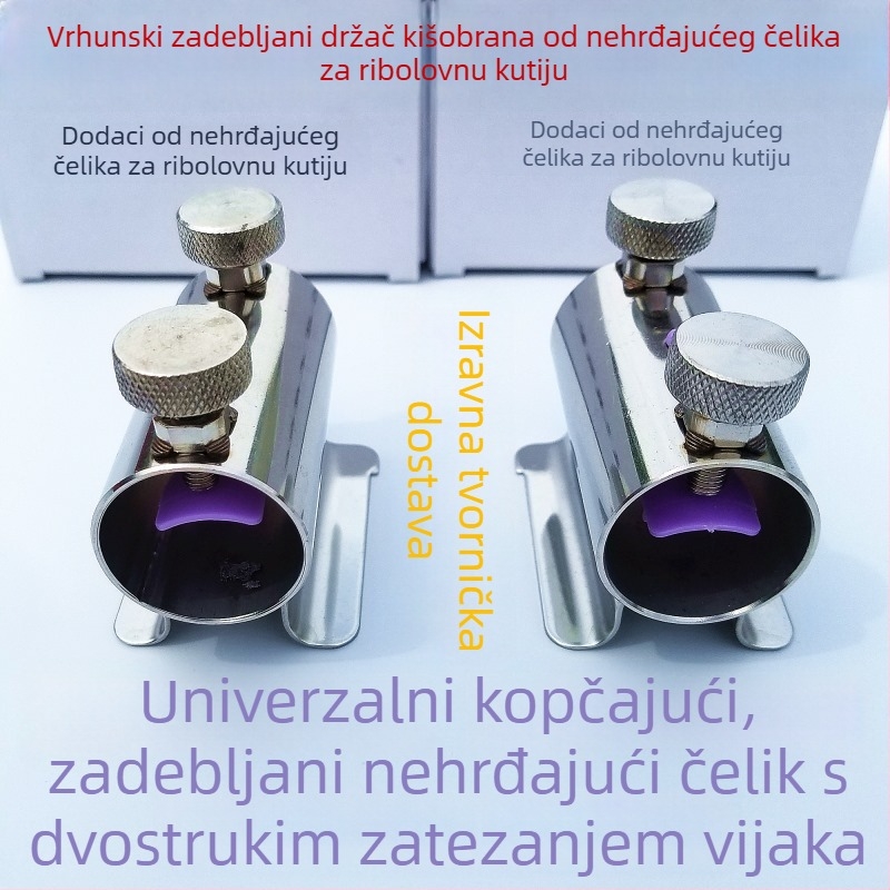 Nerđajući čelični nosač kišobrana za kutiju s ribolovnim priborom – umetak kišobranskog nosača i vanjski držač ribolovne opreme