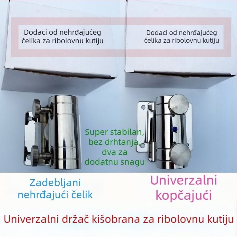 Nerđajući čelični nosač kišobrana za kutiju s ribolovnim priborom – umetak kišobranskog nosača i vanjski držač ribolovne opreme