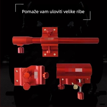 Set od tri dodatka za kutiju za ribolov: odvojivi stalak za mamce od aluminijsko-magnije legure, umetnuti držač za štap, nosač zaštite ribe
