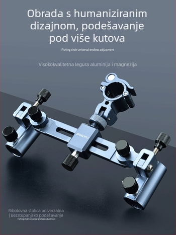 Dvostruki nosač štapova za stolni ribolov – univerzalni nosač za dva štapa s kutijom za pribor