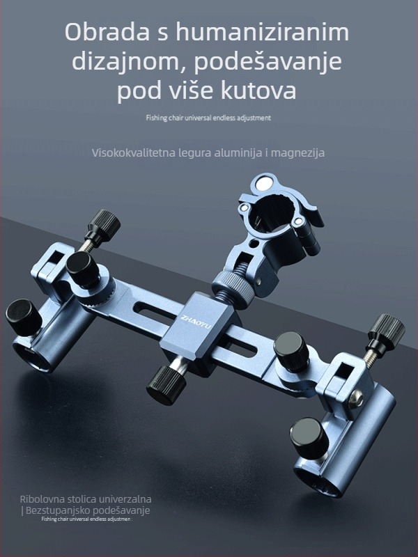 Dvostruki nosač štapova za stolni ribolov – univerzalni nosač za dva štapa s kutijom za pribor