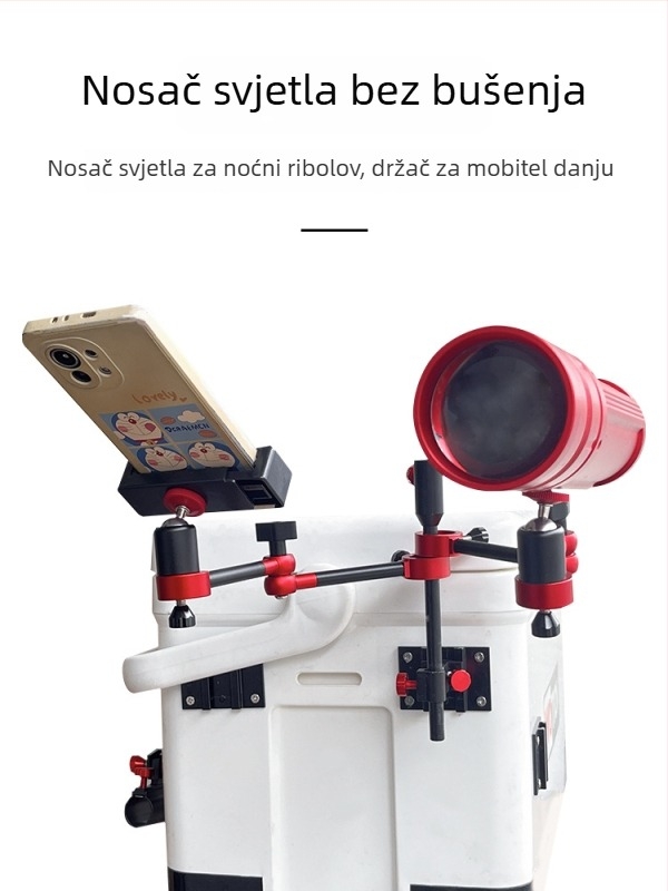 Noćni držač lampe za ribolov s aluminijskom legurom, univerzalna okretna stolica, držač lampe i pribor