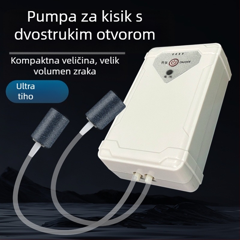 Izuzetno tiha, punjiva pumpa za kisik za akvarij zlatnih ribica