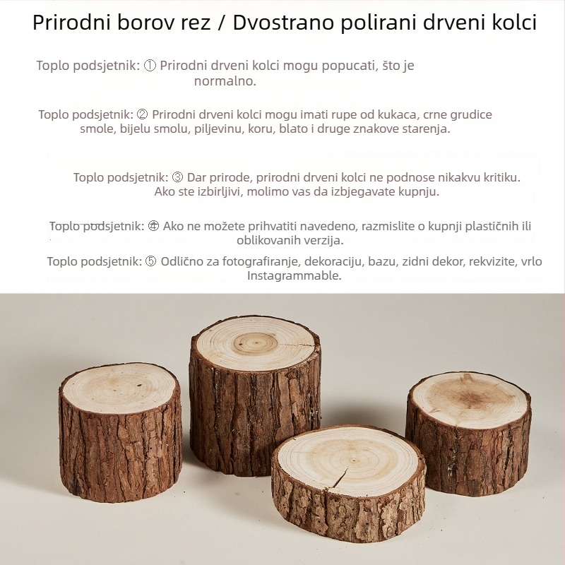 Prirodna drvena baza s okruglim drvenim pločom, dekorativni predmet za izlaganje, still life fotografija, drvena umjetnost, masivno drvo
