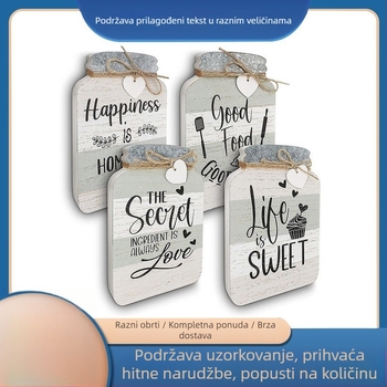 Drveni zidni znak u obliku Mason staklenke za kuhinju, retro seoski stil