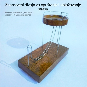 Drveni ukras s mehanizmom trajnog gibanja i kružnim sustavom kuglica, relaksirajuća igračka