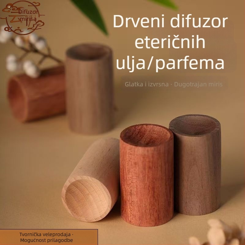 Dreveni difuzor eteričnih ulja, božićni dizajn, za unutarnju upotrebu, cilindričnog oblika, dugotrajan miris, dekorativni predmet, mali dar.