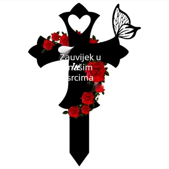 Dekoracije groblja, metalni križ za vrt za Uskrs