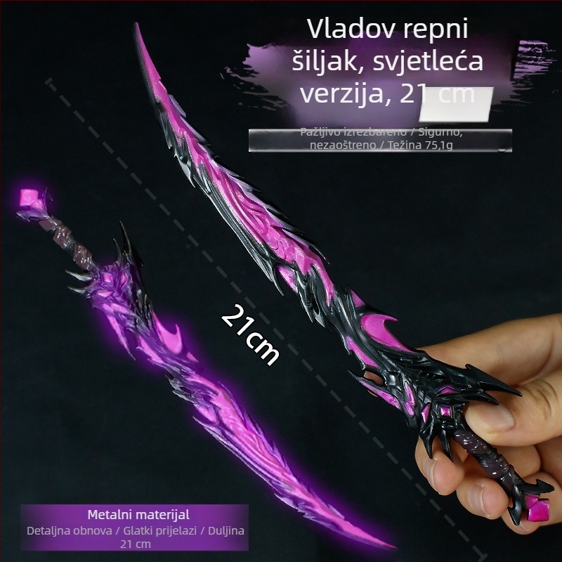 21 cm Vladovih bodlji repa – svijetleći legirani model borbenog oružja za stol
