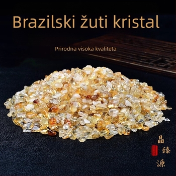 Prirodni brazilski žuti citrin kristalni šljunak, mali kristalni čestice, neporozni demagnetizirajući kamen, dekorativni ukras