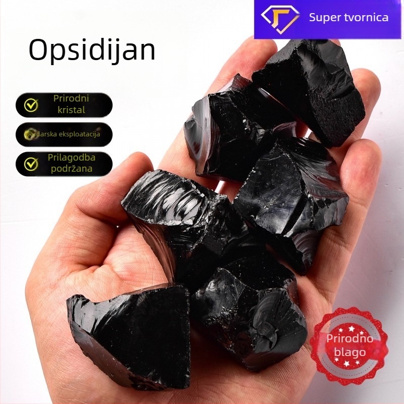 Prirodni obsidijan kameninski primjer, kristalni nerafinirani kamen za difuzor mirisa, demagnetizirajući kamen, ukrasni kristal
