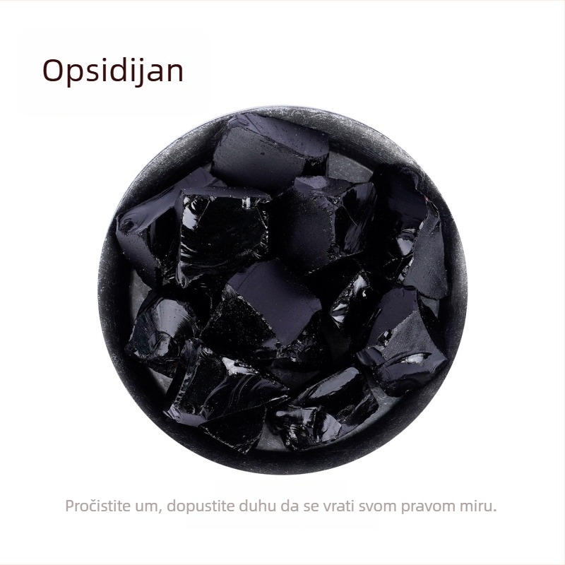 Prirodni obsidijan kameninski primjer, kristalni nerafinirani kamen za difuzor mirisa, demagnetizirajući kamen, ukrasni kristal