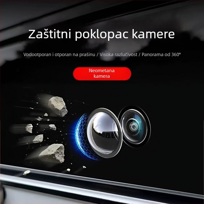 Zaštitno kućište objektiva za automobilske kamere, namijenjeno prednjoj kameri i 360° sustavu za povratno gledanje, otporno na kišu i pijesak.
