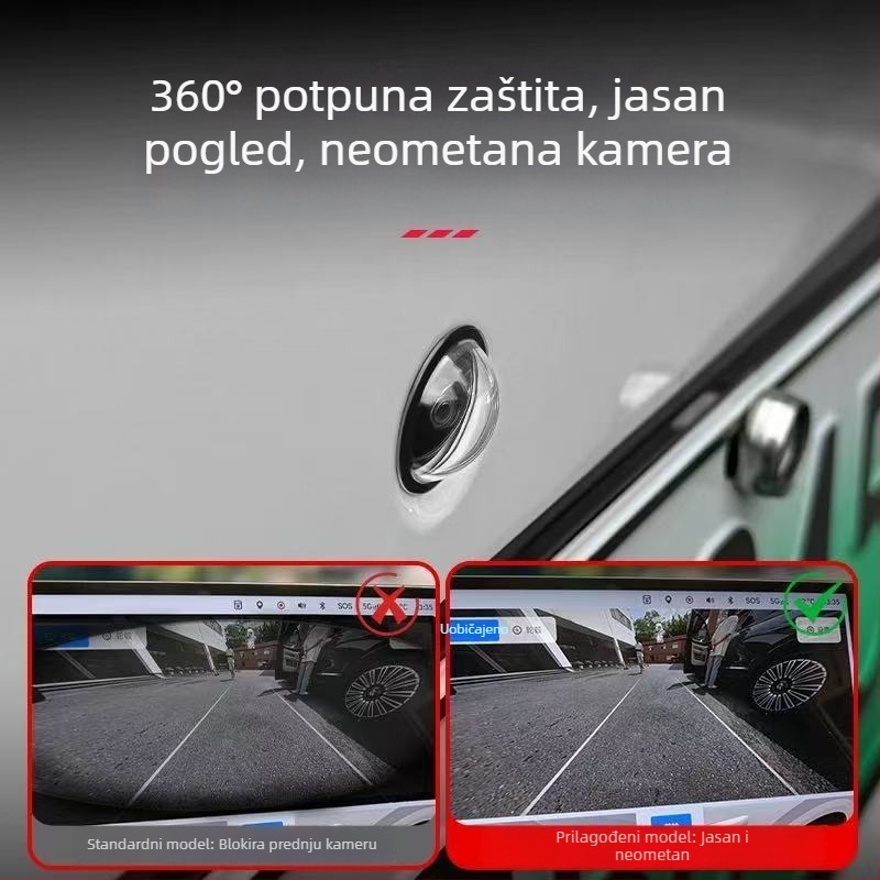 Zaštitno kućište objektiva za automobilske kamere, namijenjeno prednjoj kameri i 360° sustavu za povratno gledanje, otporno na kišu i pijesak.
