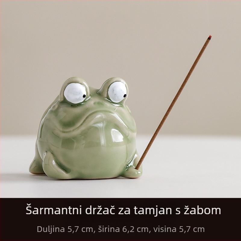 Kreativni keramički žaba incens burner za unutarnju čajnu ceremoniju, dekorativni predmet
