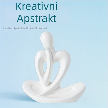 Keramička figura Thinker od bijelog porcelana, nordijskog stila, moderni minimalistički ukras za dnevni boravak