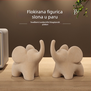 Par slonova od smole s veluru – dekorativna figurica za mladenku i useljenje
