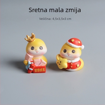Maskota Godine Zmije – Slatka crtana zmija od smole, dekoracija za dom i auto, novogodišnji poklon