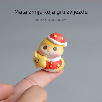 Maskota Godine Zmije – Slatka crtana zmija od smole, dekoracija za dom i auto, novogodišnji poklon