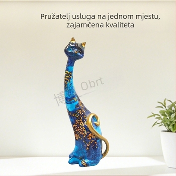Mačji ukras od smole s vodnim prijenosom za kućnu dekoraciju
