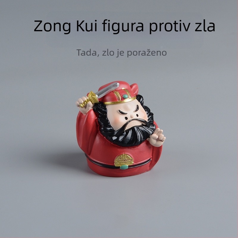 Zhong Kui od smole, stolni ukras kineskog stila, slatka ručno izrađena figurica