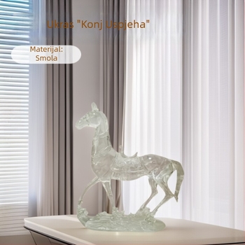 Prozirna smolasta figurica za dnevni boravak, vitrinu za vino i radni stol, dekor za privlačenje bogatstva, poklon za useljenje