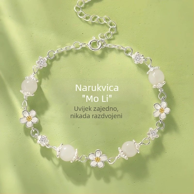 Ženska ogrlica od lažnog Hetian nefrita, nišni dizajn, elegantan lanac za ključnicu, poklon za rođendan djevojci
