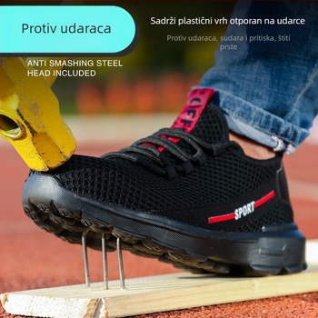 Muške sigurnosne cipele za zaštitu od udara i probijanja, ultra lagane, mrežasti gornji dio, ljetna prozračnost, protuklizne i otporne na habanje