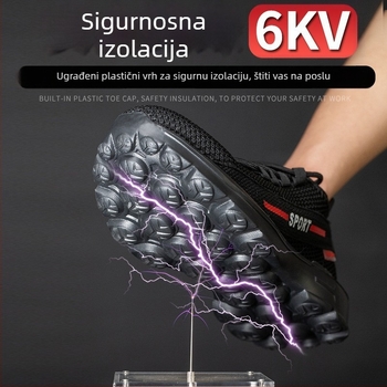Muške izolirane sigurnosne cipele za električare s 6 kV izolacijom, zaštita od udara i probijanja, prozračni mreasti gornji dio, lagane i udobne