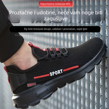 Muške izolirane sigurnosne cipele za električare s 6 kV izolacijom, zaštita od udara i probijanja, prozračni mreasti gornji dio, lagane i udobne
