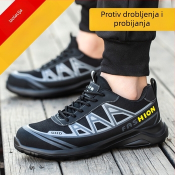 Muške zaštitne radne cipele s otpornošću na udarce i probijanje, prozračne, lagane i udobne sigurnosne cipele