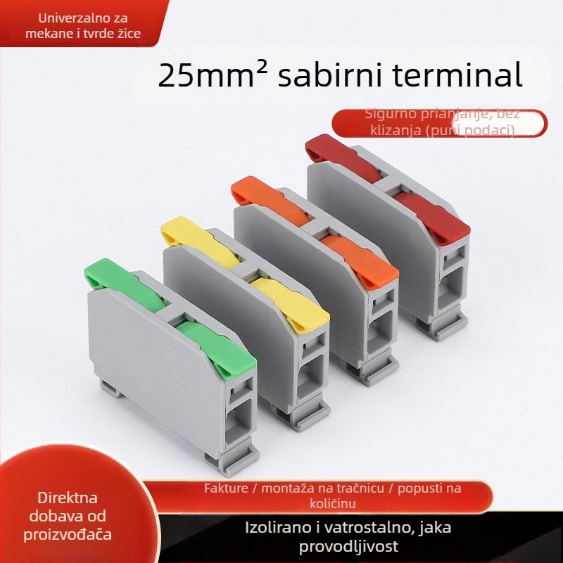 LT-25 Ultra-visok tok, veliki kvadratni tračni terminal za brzo spajanje, 75A